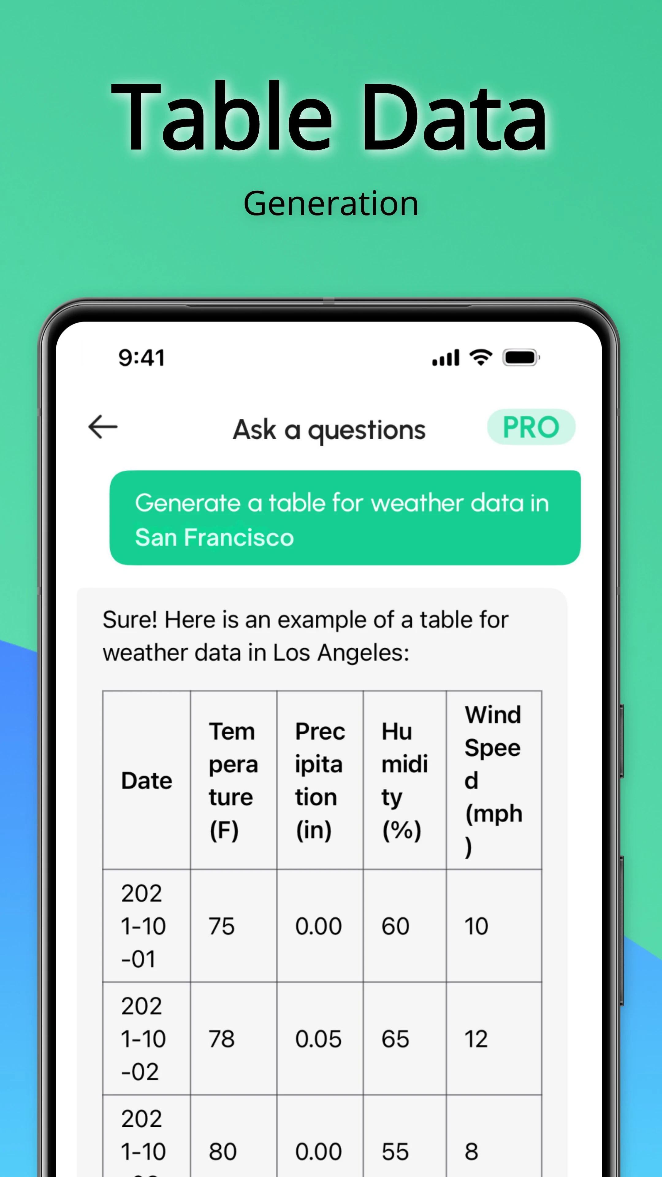 Sheets AI screenshot